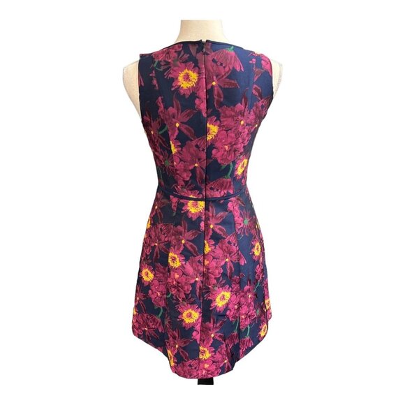 Julia Jordan Dress Women 2 Blue Multi Floral Jacquard A Line Sleeveless Cocktail - Picture 3 of 10